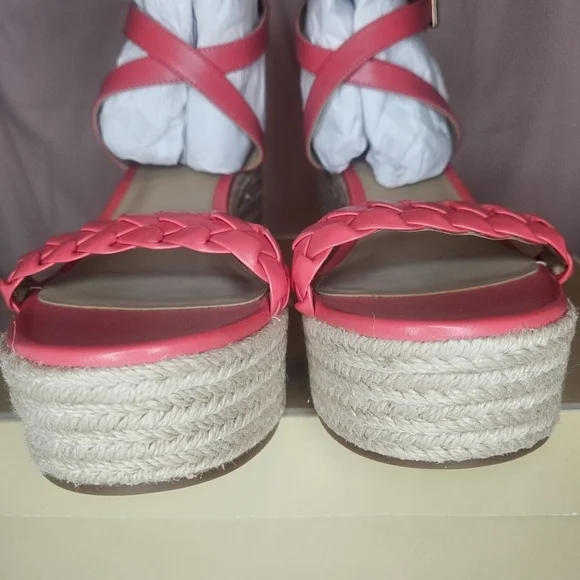 MICHAEL Michael Kors Serena Wedge Espadrille Sandals Color Dahlia Retail $145 - Picture 6 of 15